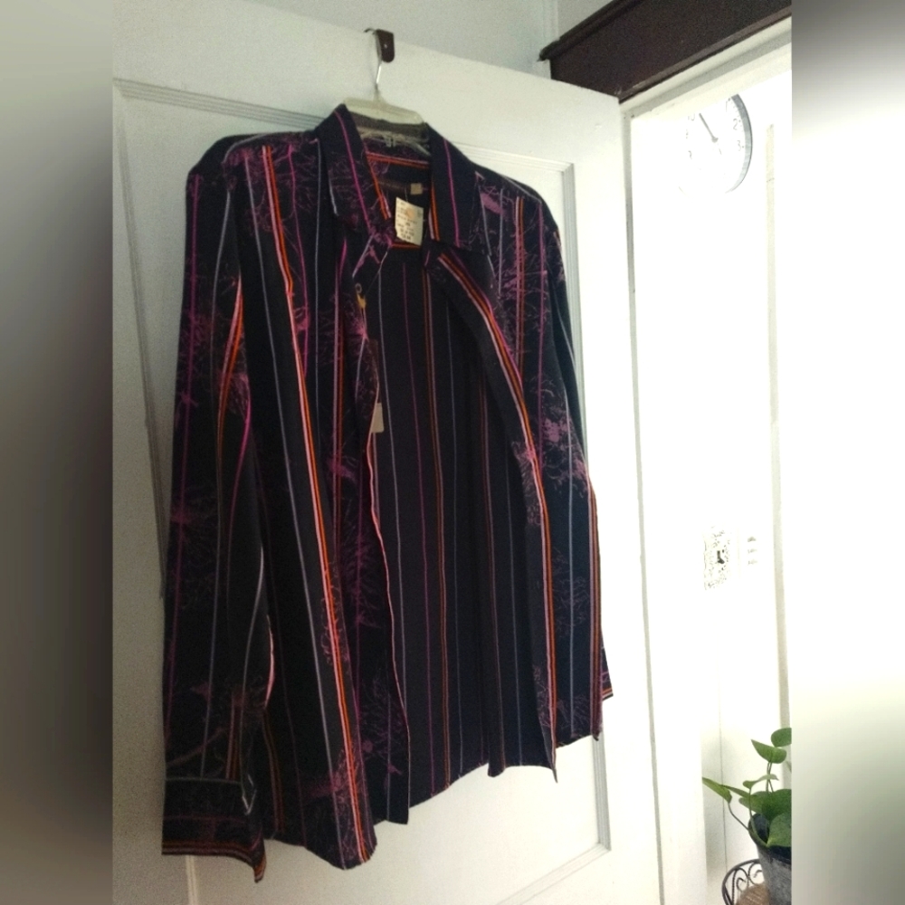 NWT MEN'S BUTTON DOWN DRESS SHIRT LARGE